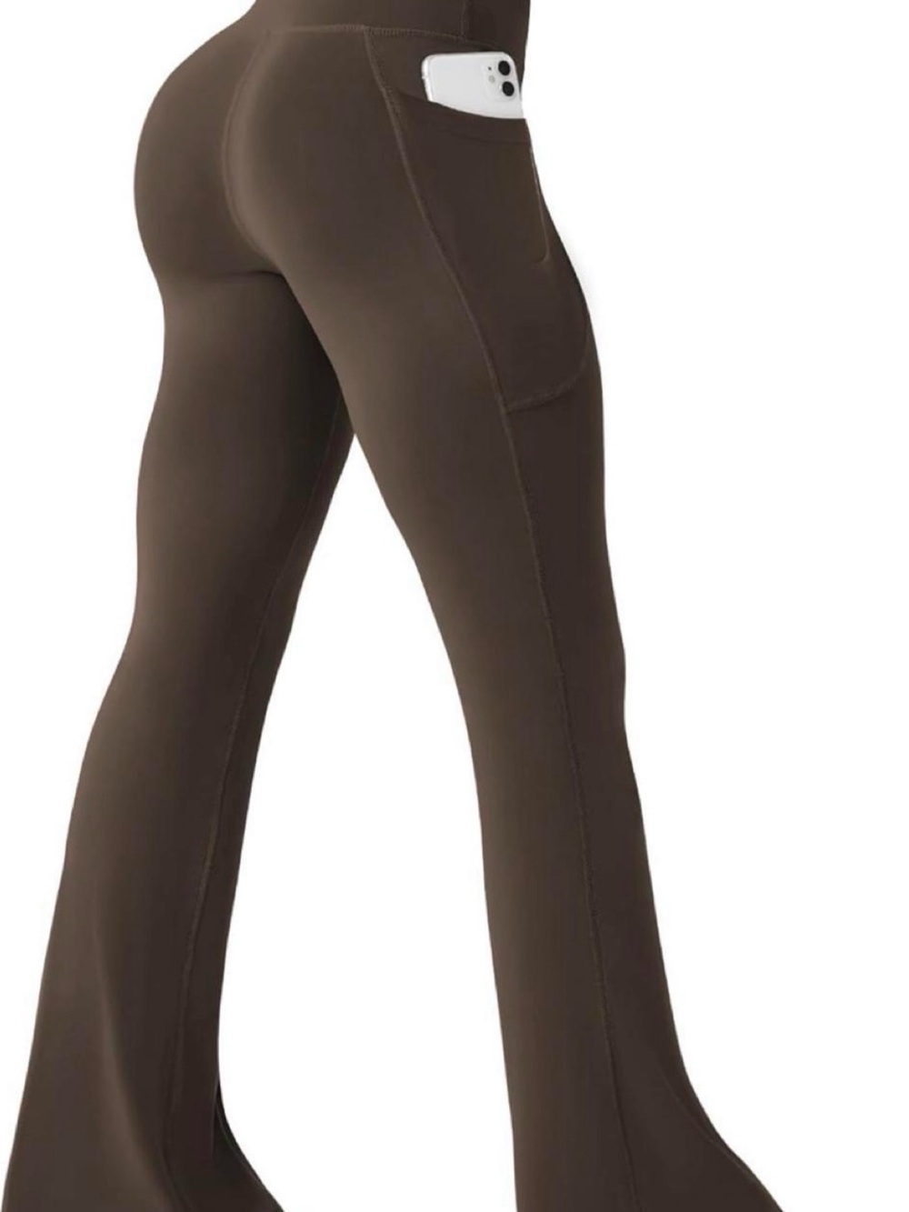 Amazon Women’s Brown Boot-Cut Flare Leggings with Side Pocket